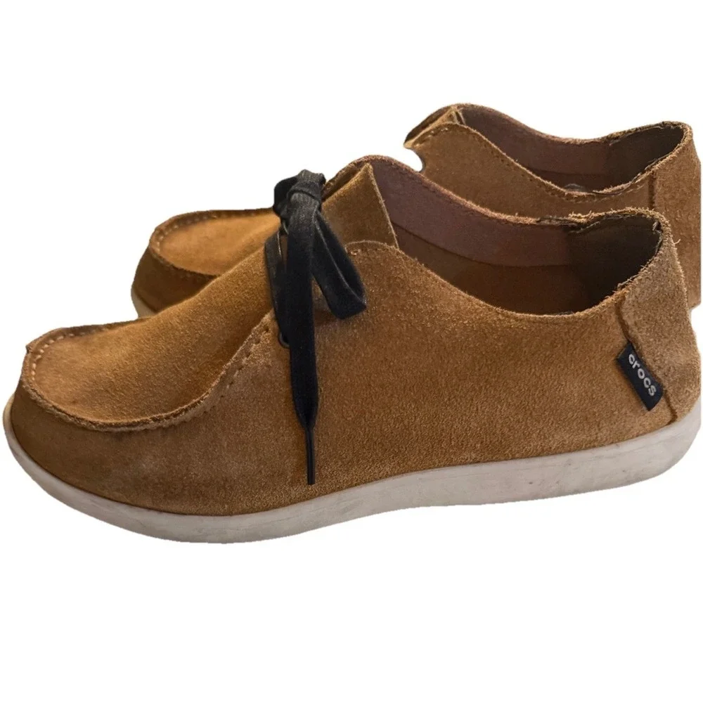 CROCS Men's Tan Nubuck Walu Chukka Lace Up Sz- 10 Moccasin‎ Casual Comfort Rare